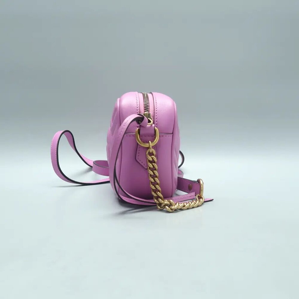 GUCCI GG Marmont Purple Leather Shoulder Bag 922-021825 - Picture 4 of 12